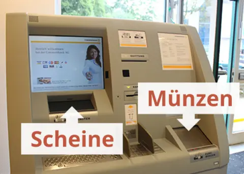 Kostenfrei Münzgeld einzahlen Automat